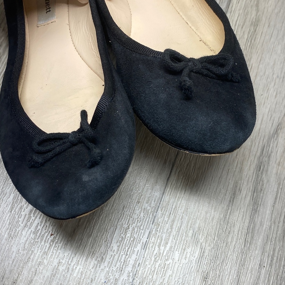 LK Bennett Black Suede Bow Ballet Flats - Picture 10 of 11
